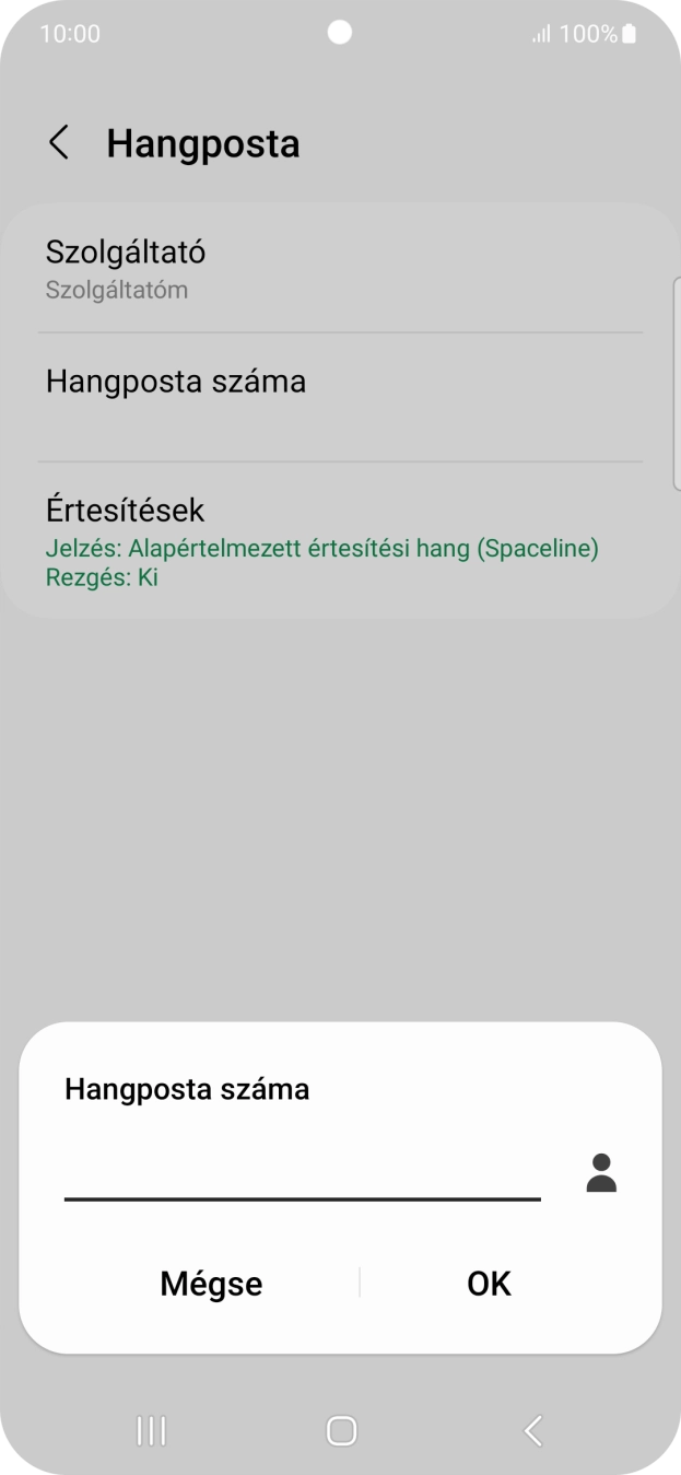 Írd be azt, hogy +36709090999, és válaszd az OK lehetőséget.