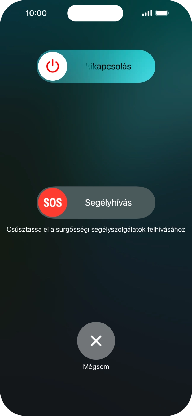 Kattints a kikapcsolás ikonra, és húzd az ikont jobbra.