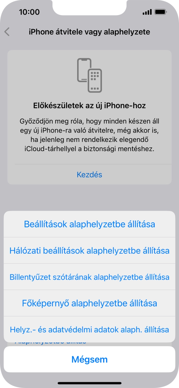 Válaszd a Beállítások alaphelyzetbe állítása lehetőséget.