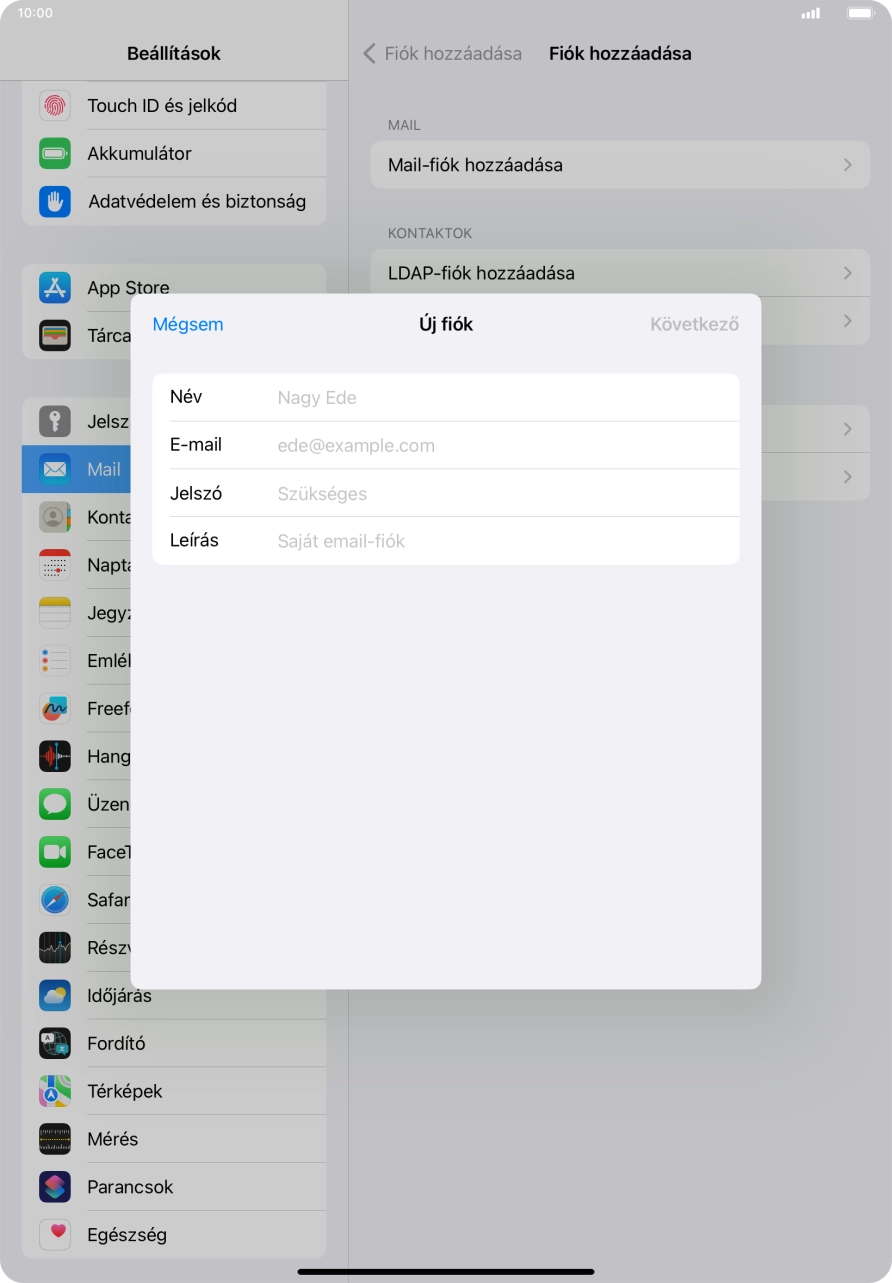 Kattints a Név mezőre, és írd be a kívánt küldőnevet.