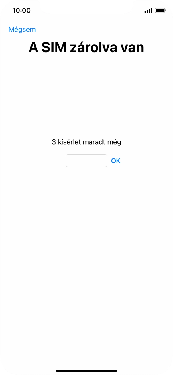 Amennyiben a SIM-kártyád zárolva van, írd be a PIN-kódodat, és válaszd az OK lehetőséget.