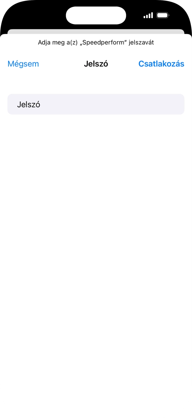 Írd be a Wi-Fi hálózatodhoz tartózó jelszót, és válaszd a Csatlakozás lehetőséget. Írd be a Wi-Fi hálózatodhoz tartózó jelszót, és válaszd a Csatlakozás lehetőséget.