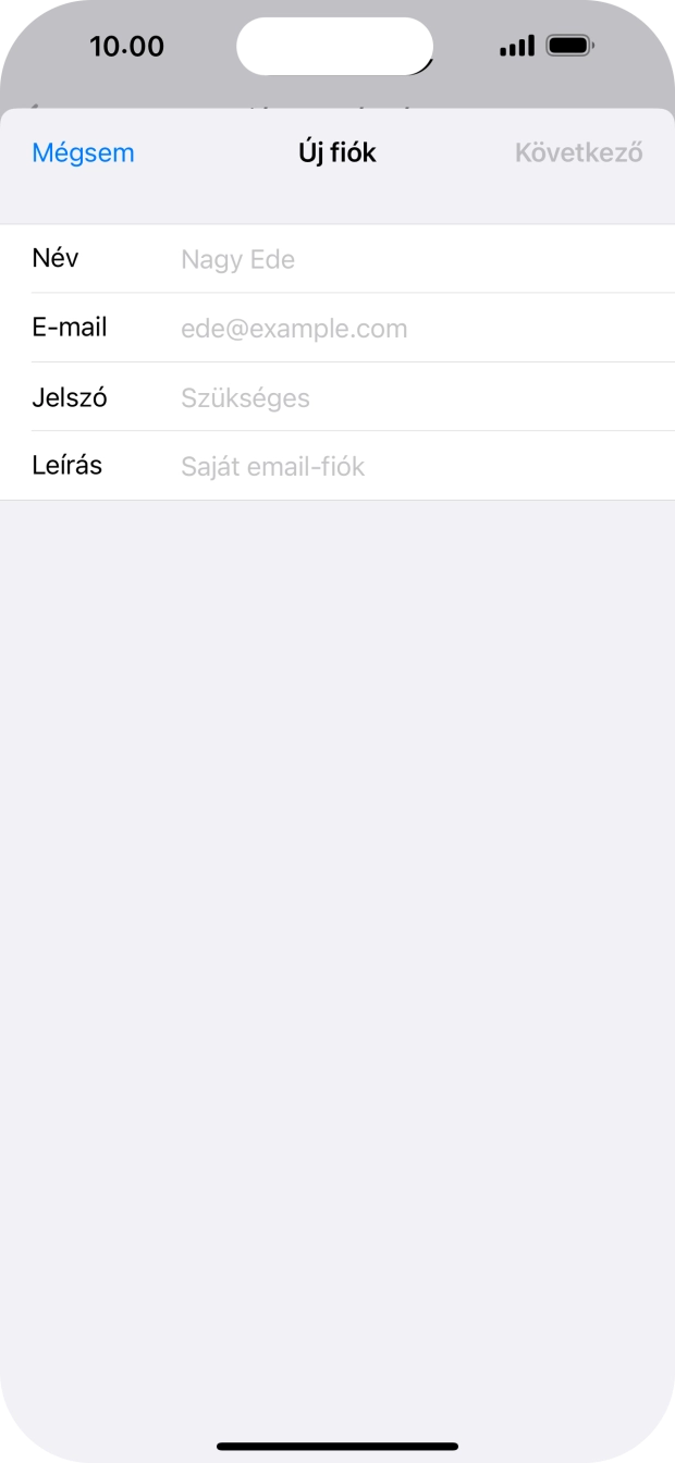 Kattints a Név mezőre, és írd be a kívánt küldőnevet.