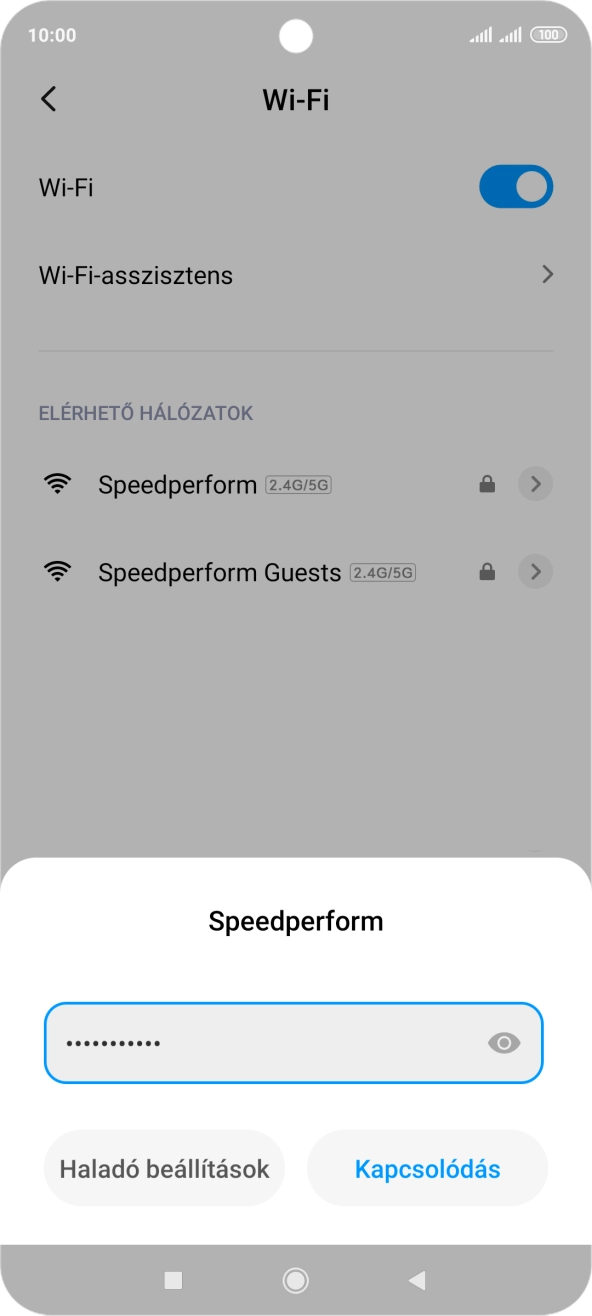 Írd be a Wi-Fi hálózatodhoz tartózó jelszót, és válaszd a Kapcsolódás lehetőséget. Írd be a Wi-Fi hálózatodhoz tartózó jelszót, és válaszd a Kapcsolódás lehetőséget.