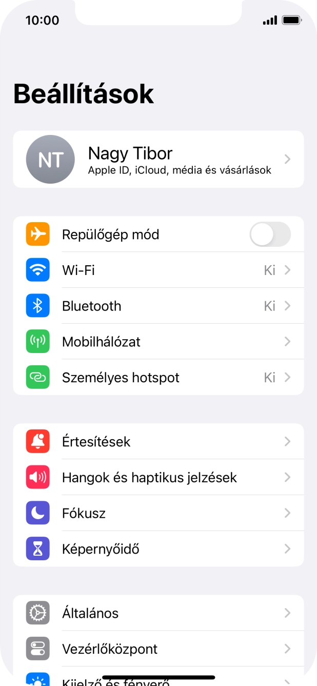Válaszd a Személyes hotspot lehetőséget. Válaszd a Személyes hotspot lehetőséget.