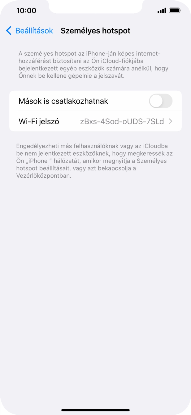 Kattints a Wi-Fi jelszó mezőre, és írd be a kívánt jelszót.