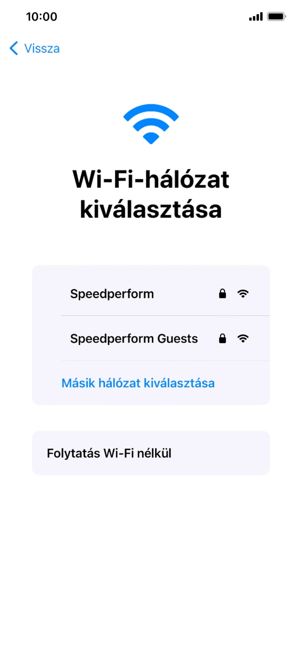 Válaszd ki a kívánt Wi-Fi hálózatot.
