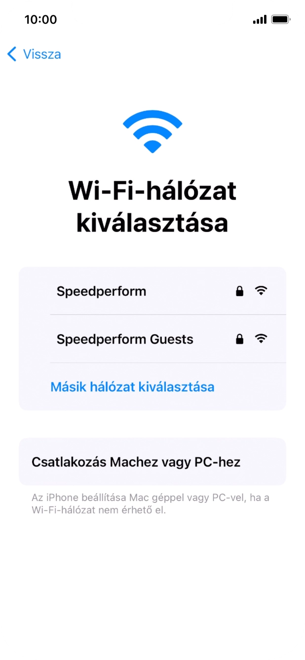 Válaszd ki a kívánt Wi-Fi hálózatot. Válaszd ki a kívánt Wi-Fi hálózatot.