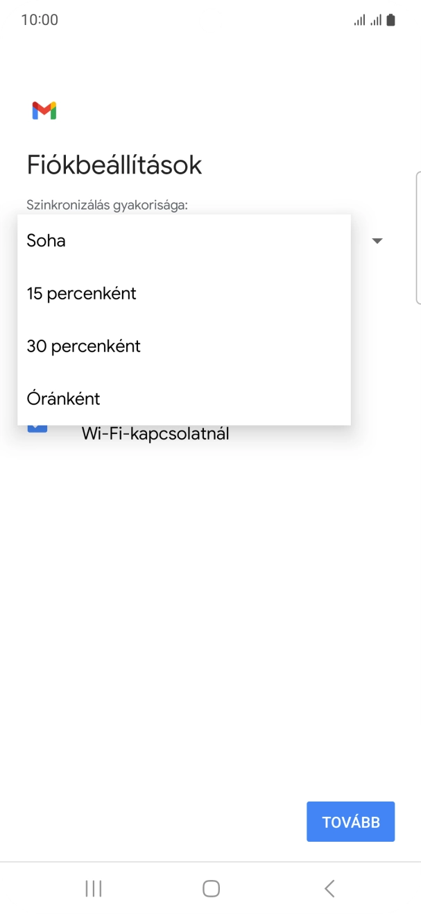 Válaszd ki a kívánt beállítást.