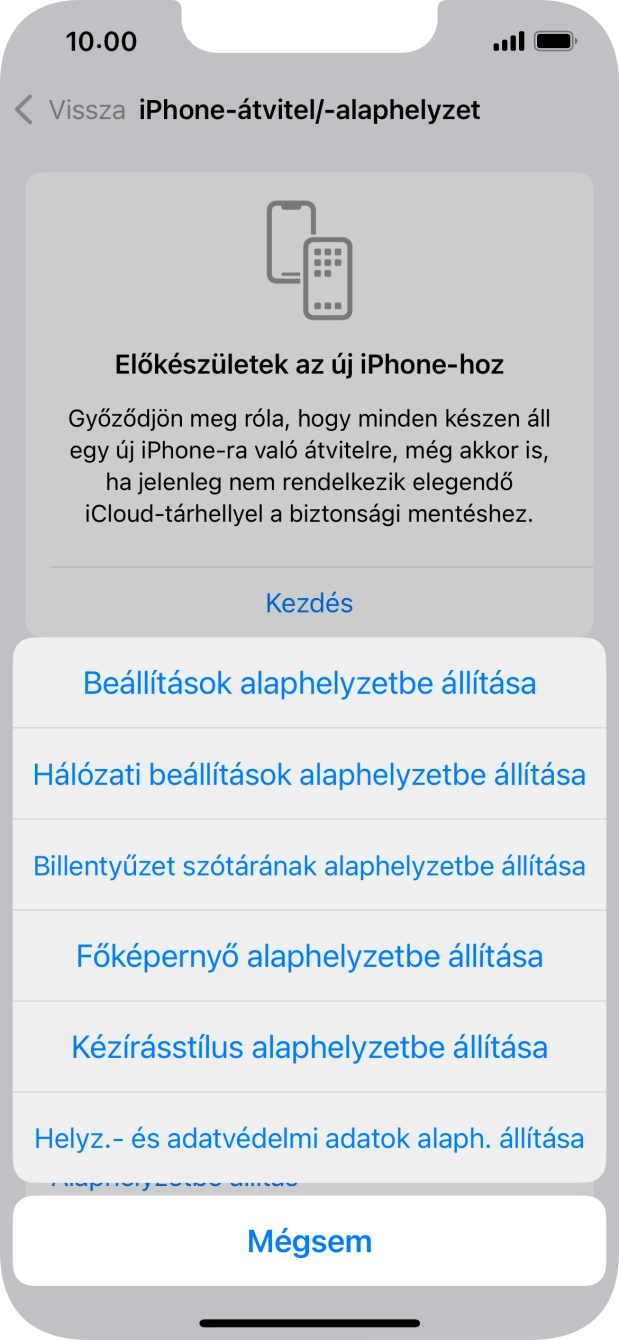 Válaszd a Beállítások alaphelyzetbe állítása lehetőséget.