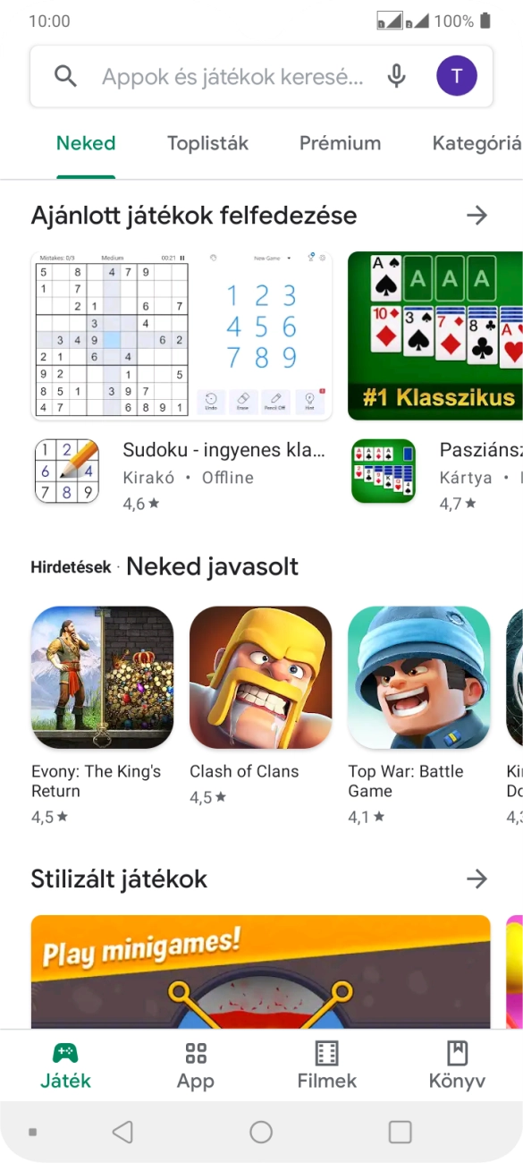 Kattints a keresés mezőre.