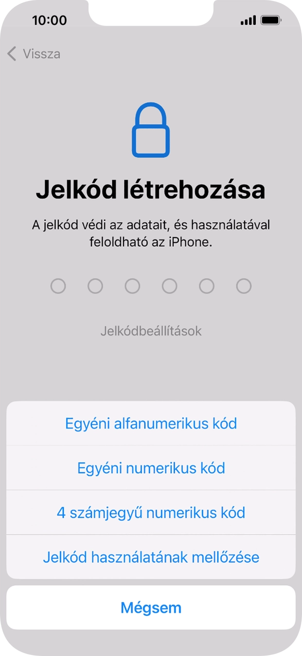 A képernyőzár használatának bekapcsolásához kövesd a képernyőn megjelenő utasításokat, vagy válaszd a Jelkód használatának mellőzése lehetőséget. A képernyőzár használatának bekapcsolásához kövesd a képernyőn megjelenő utasításokat, vagy válaszd a Jelkód használatának mellőzése lehetőséget.