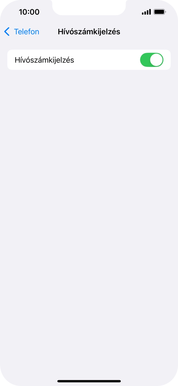 Kattints a „Hívószámkijelzés” melletti csúszkára a funkció be- vagy kikapcsolásához.