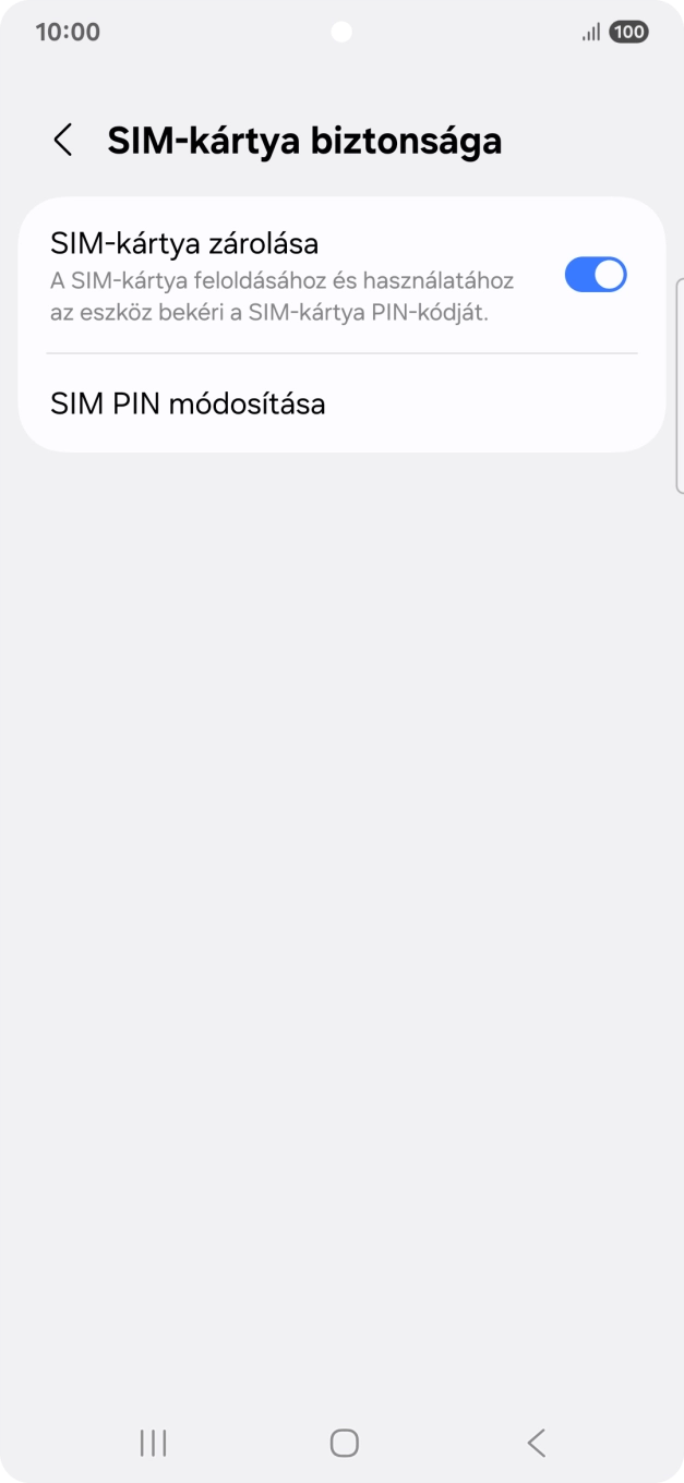 Kattints a „SIM-kártya zárolása” melletti csúszkára a funkció be- vagy kikapcsolásához.