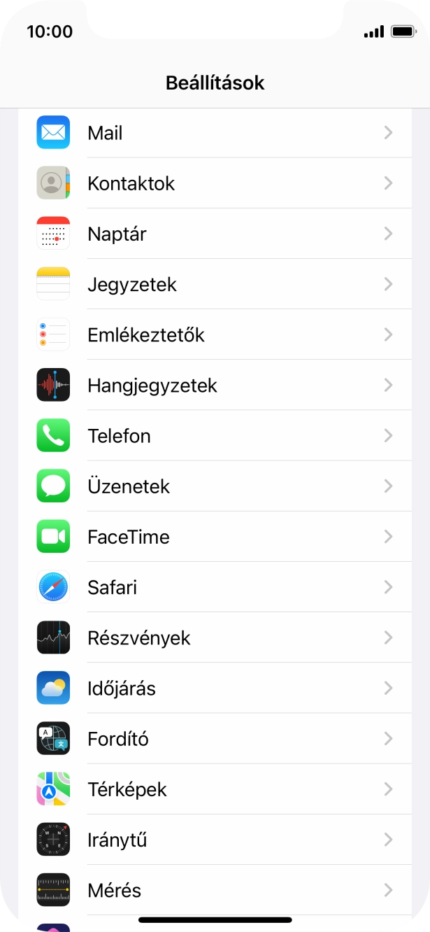 Válaszd a Mail lehetőséget.