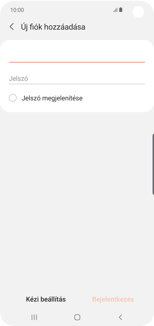 Kattints a Jelszó mezőre, és írd be az e-mail-fiókodhoz tartozó jelszót.