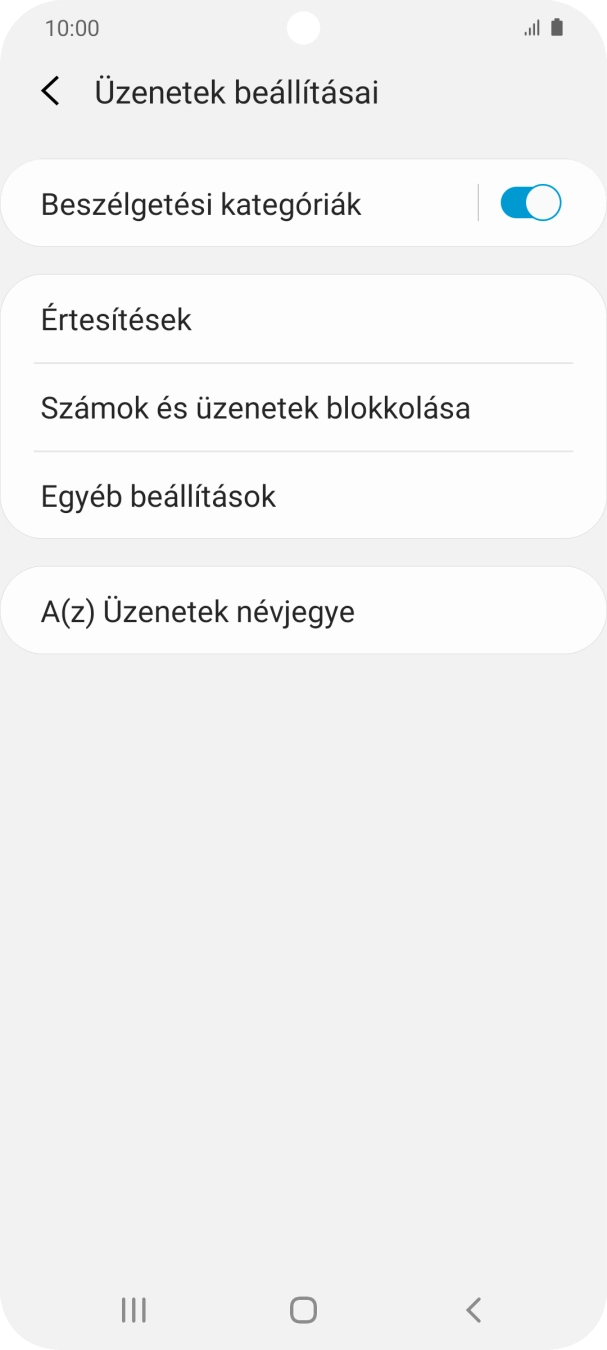 Válaszd az Egyéb beállítások lehetőséget.