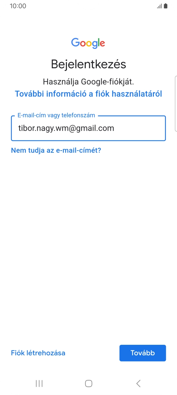 Válaszd a Tovább lehetőséget.