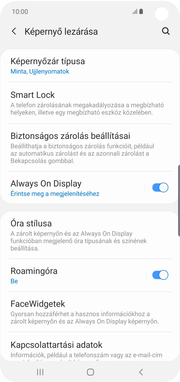 Válaszd a Képernyőzár típusa lehetőséget, és írd be az extra képernyőzárkódot, amit korábban már beállítottál.