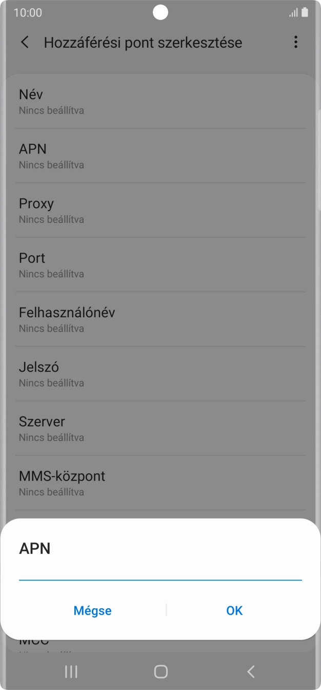 Amennyiben előfizetésed van, írd be azt, hogy mms.vodafone.net, és válaszd az OK lehetőséget.