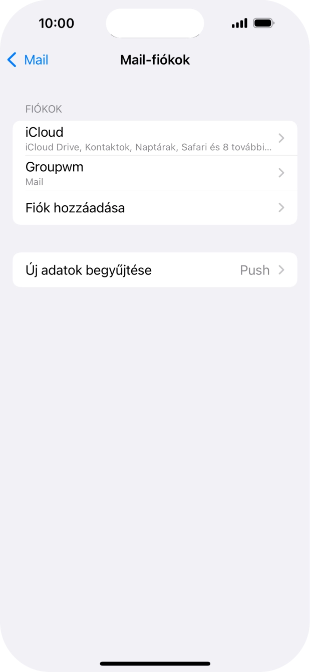 Kattints az imént létrehozott e-mail-fiók nevére.