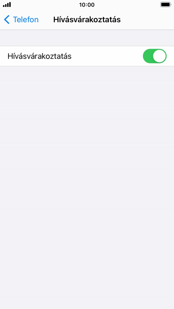 Kattints a „Hívásvárakoztatás” melletti csúszkára a funkció be- vagy kikapcsolásához. Kattints a „Hívásvárakoztatás” melletti csúszkára a funkció be- vagy kikapcsolásához.