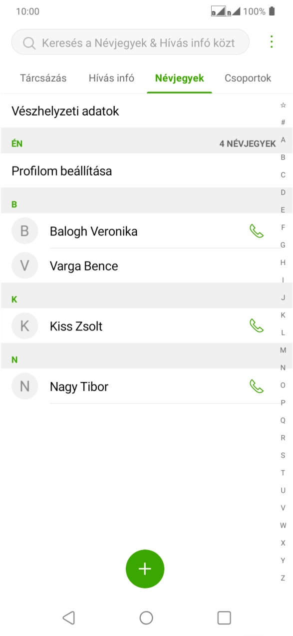 Kattints az új kontaktok ikonra.