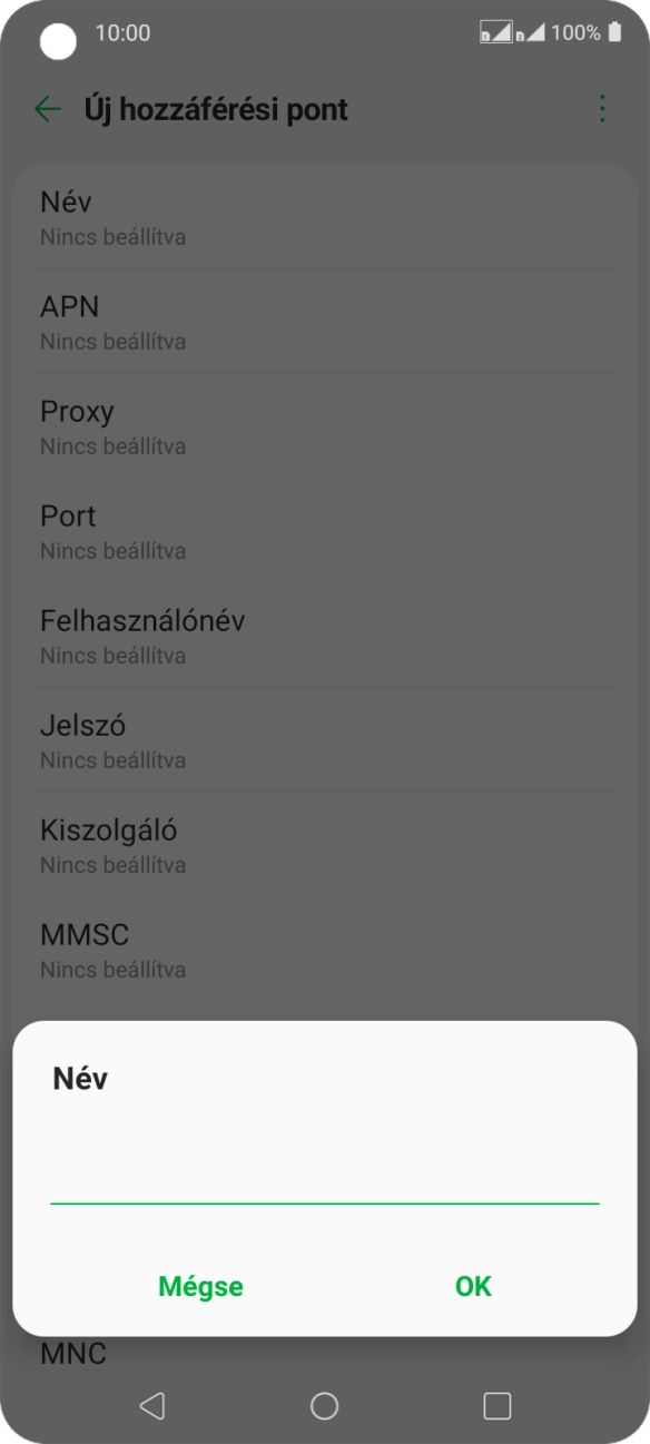 Írd be azt, hogy One MMS, és válaszd az OK lehetőséget.