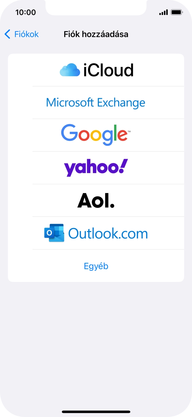 Válaszd az Egyéb lehetőséget.