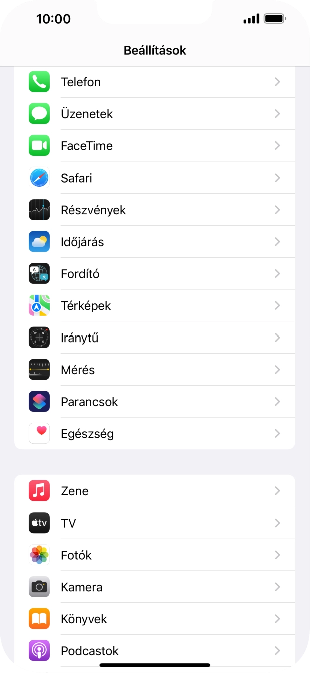 Válaszd az Üzenetek lehetőséget.
