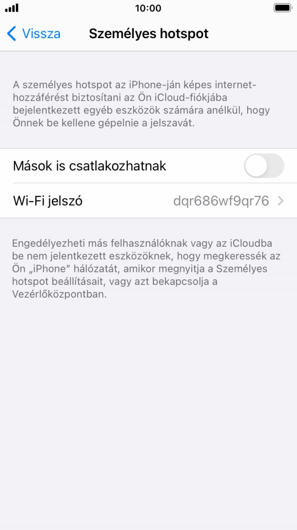 Kattints a Wi-Fi jelszó mezőre, és írd be a kívánt jelszót.