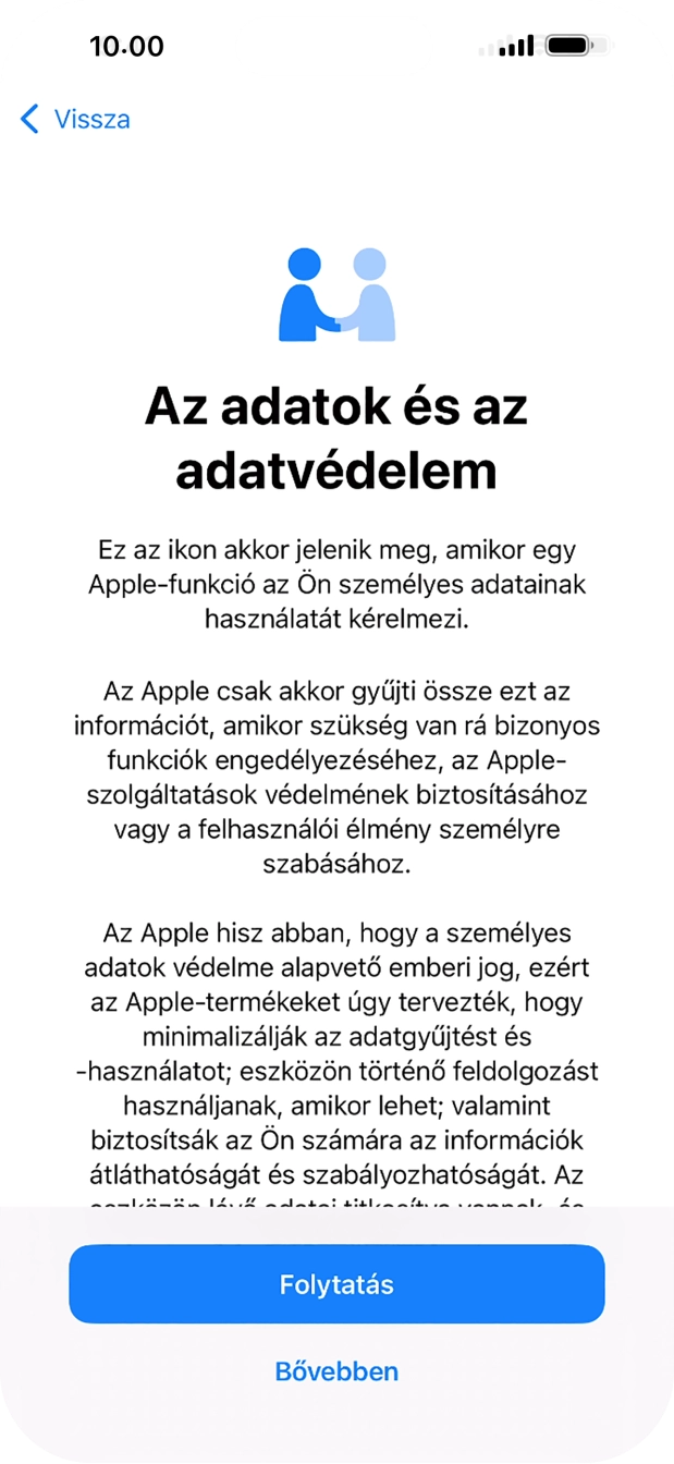 Válaszd a Folytatás lehetőséget.