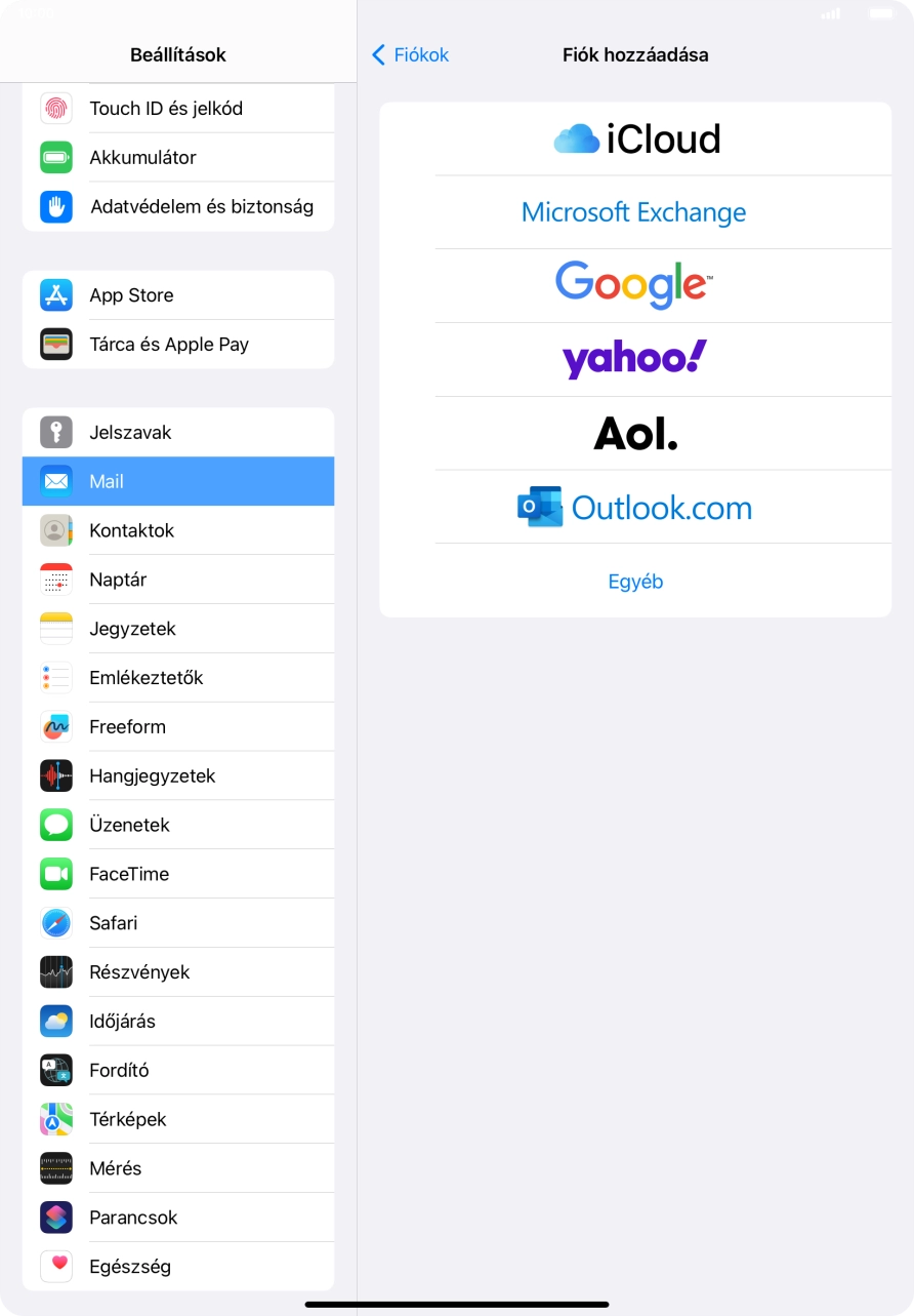 Válaszd az Egyéb lehetőséget.
