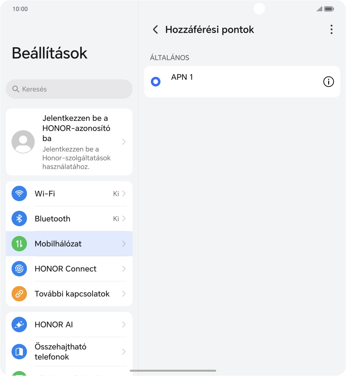 Kattints a menü ikonra.