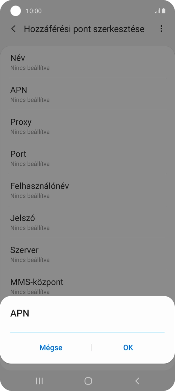 Amennyiben előfizetésed van, írd be azt, hogy mms.vodafone.net, és válaszd az OK lehetőséget.