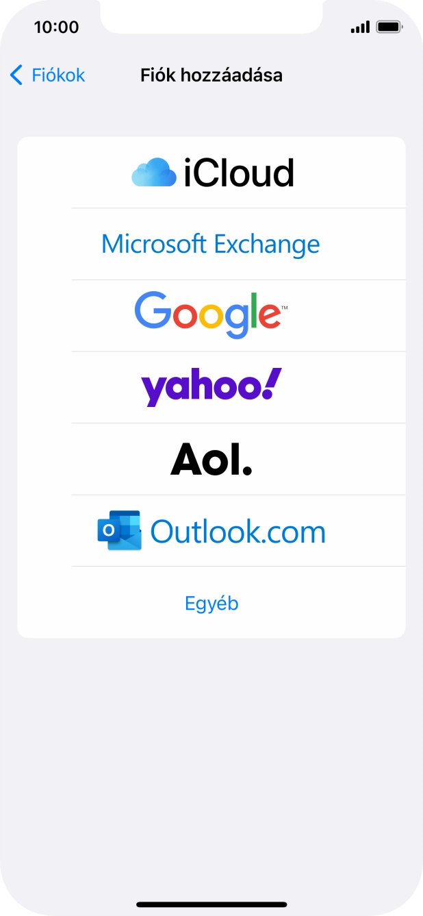 Válaszd az Egyéb lehetőséget.