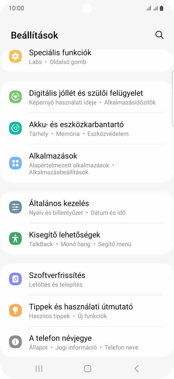 Válaszd az Általános kezelés lehetőséget.