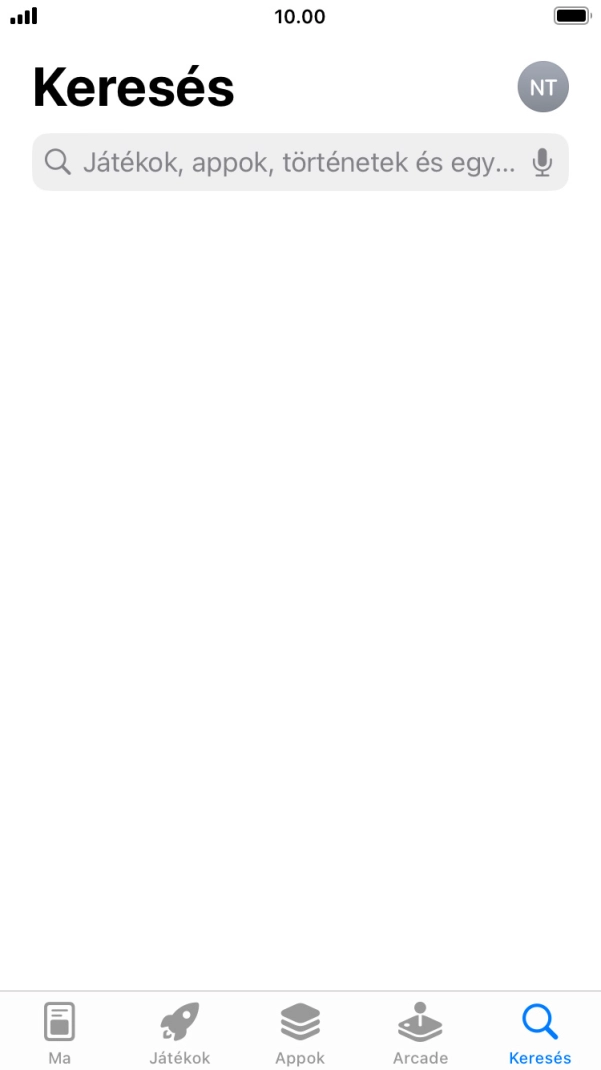 Kattints a keresés mezőre, és írd be a keresett alkalmazás nevét vagy tárgykörét.