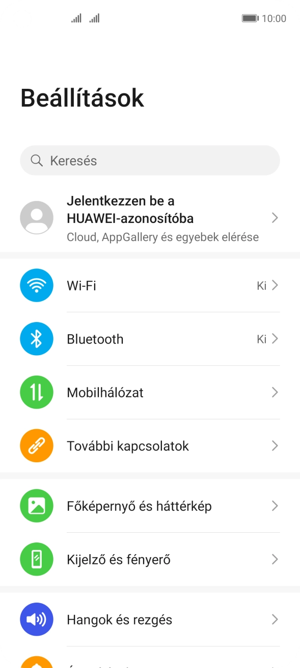 Válaszd a Mobilhálózat lehetőséget.