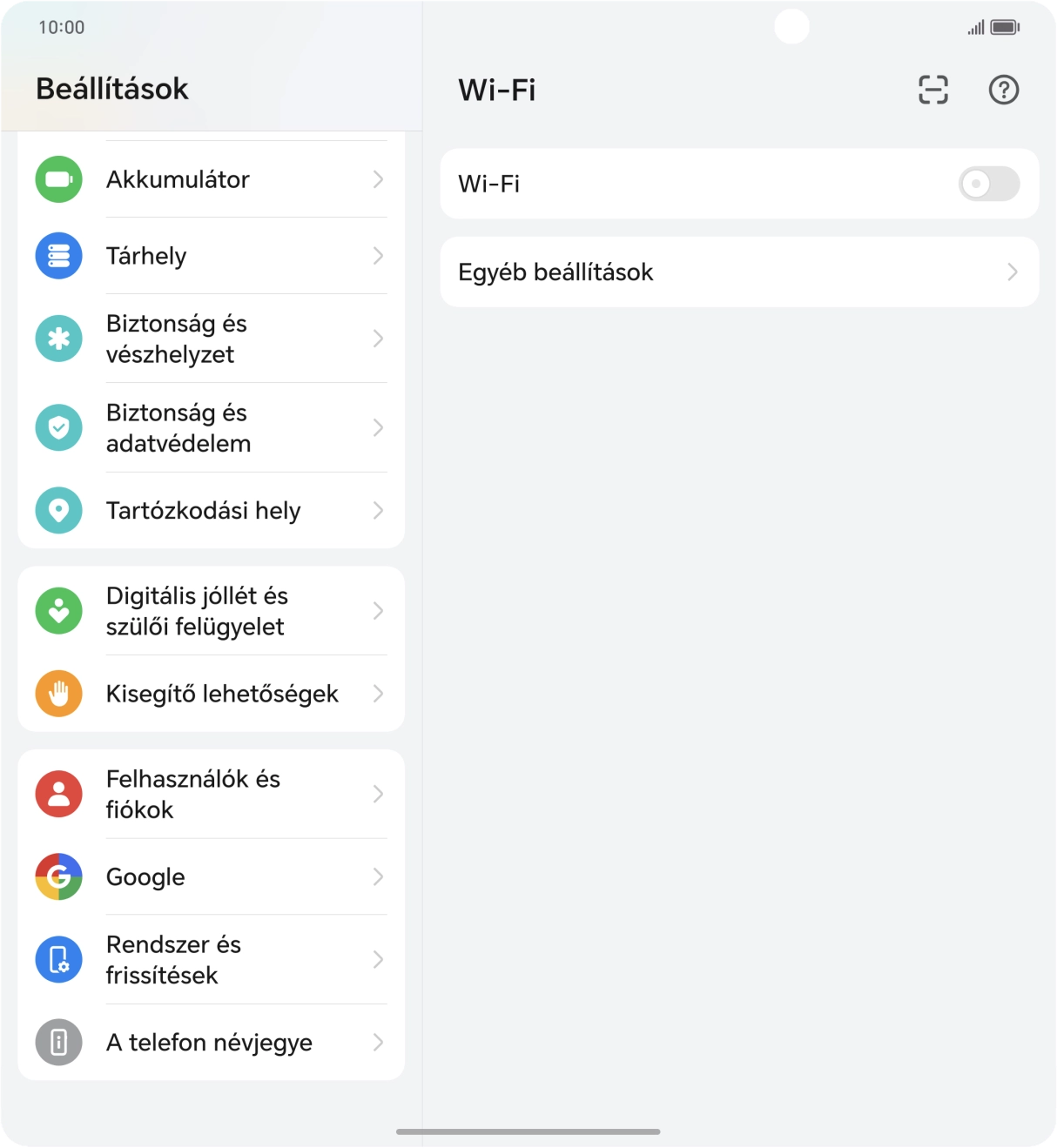 Válaszd a Rendszer és frissítések lehetőséget.