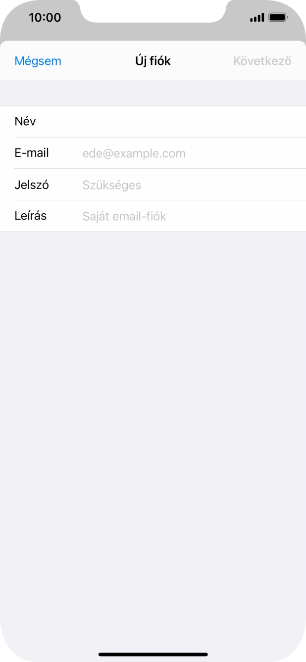 Kattints az E-mail mezőre, és írd be az e-mail címedet.