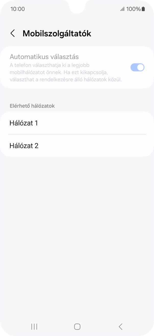 Válaszd ki a kívánt hálózatot.