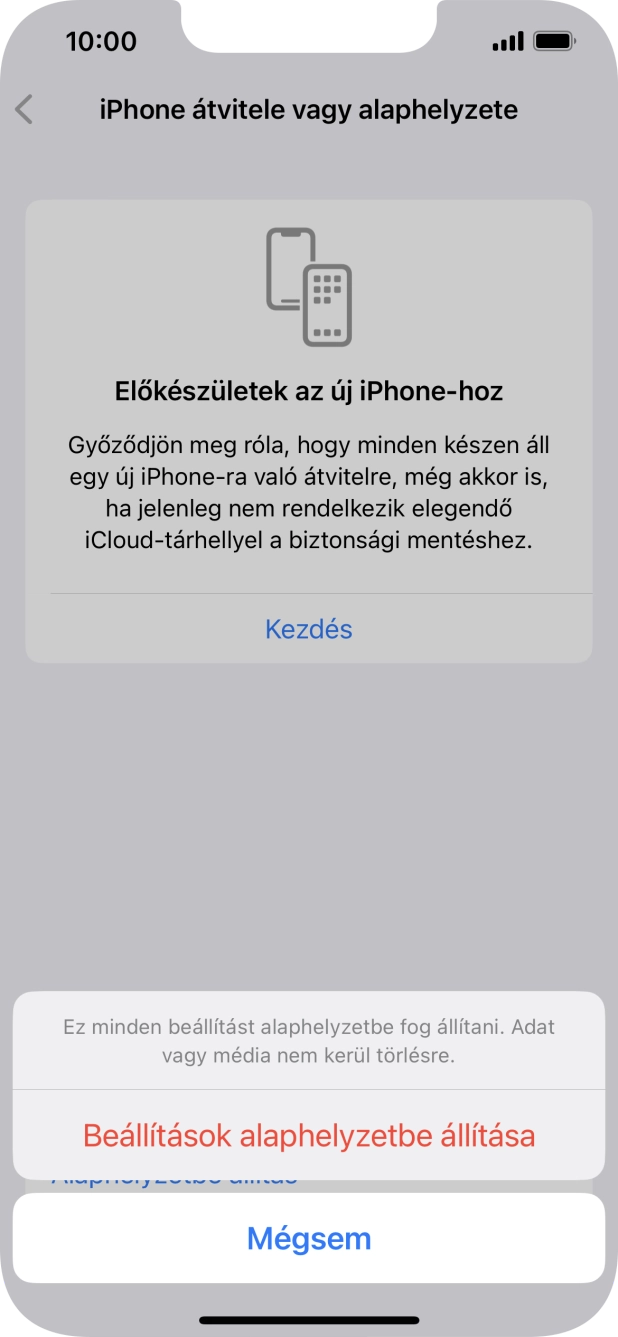 Válaszd a Beállítások alaphelyzetbe állítása lehetőséget.