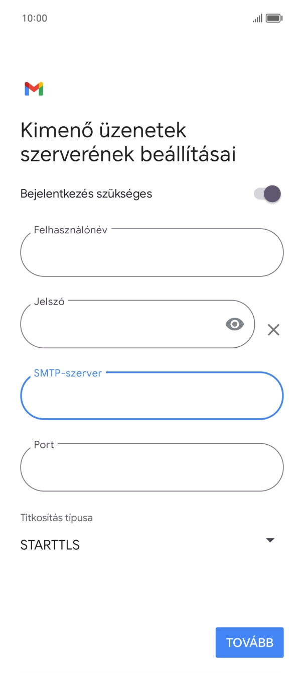 Kattints a „Port” alatti mezőre, és írd be a következőt: 587.