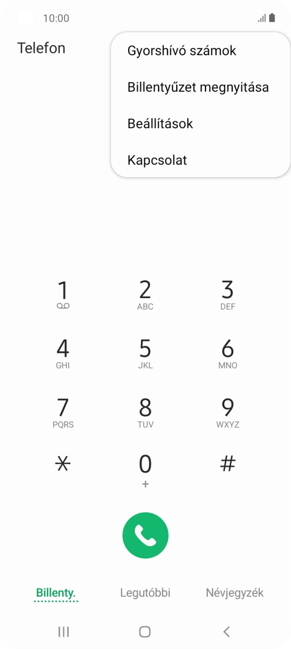 Válaszd a Beállítások lehetőséget.