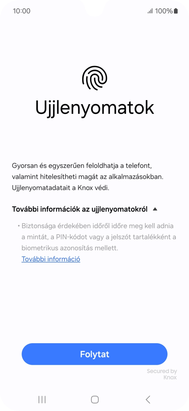 Válaszd a Folytat lehetőséget.