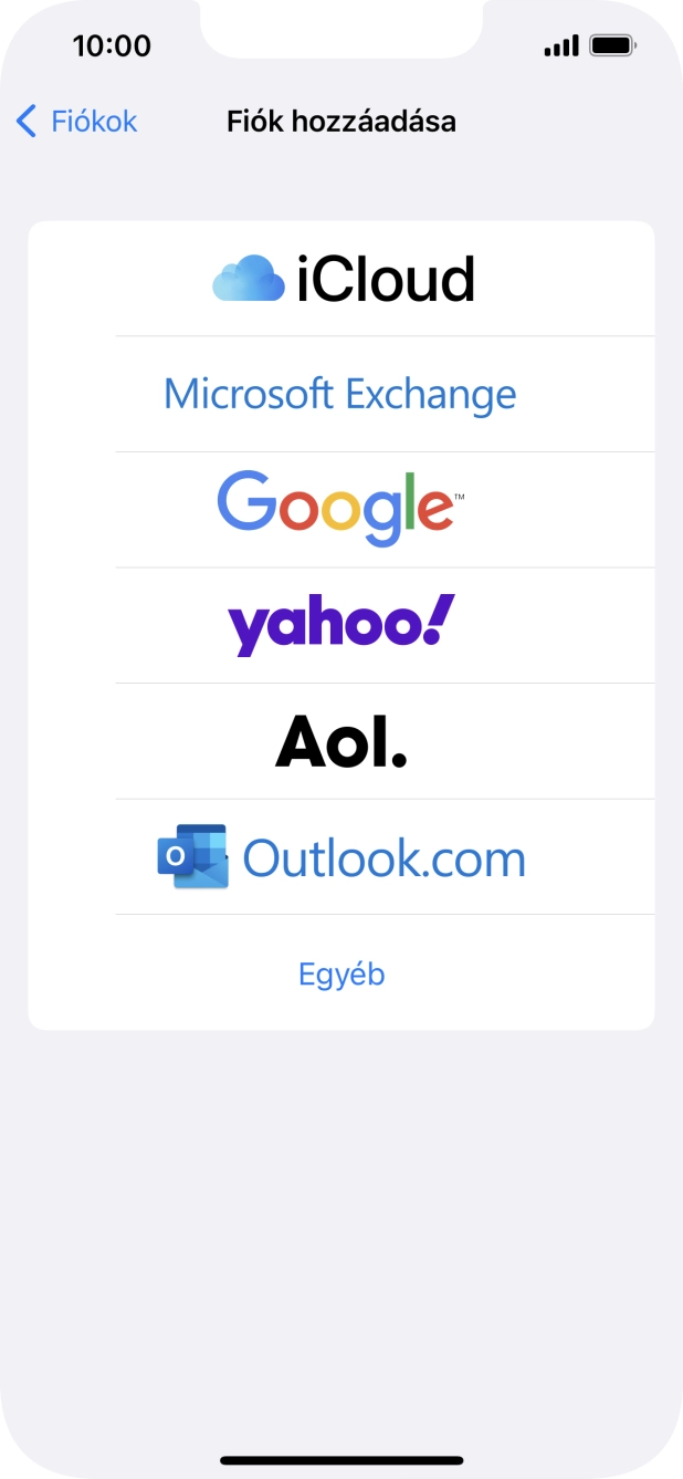 Válaszd az Egyéb lehetőséget.