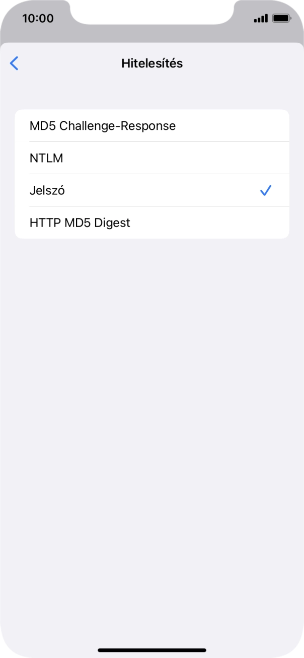 Válaszd a Jelszó lehetőséget.