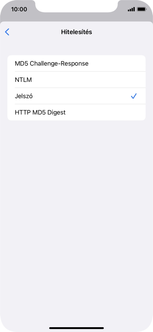 Válaszd a Jelszó lehetőséget.