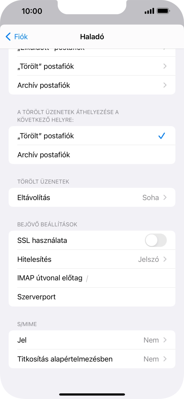 Kattints az „SSL használata” melletti csúszkára a funkció bekapcsolásához.